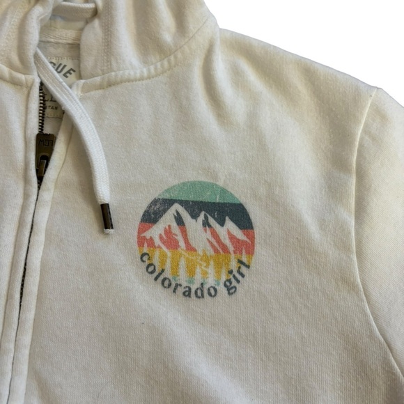 Colorado Girl Soft Cozy White Zip Hoodie Women’s Small Comfort Casual Denver - Picture 5 of 14